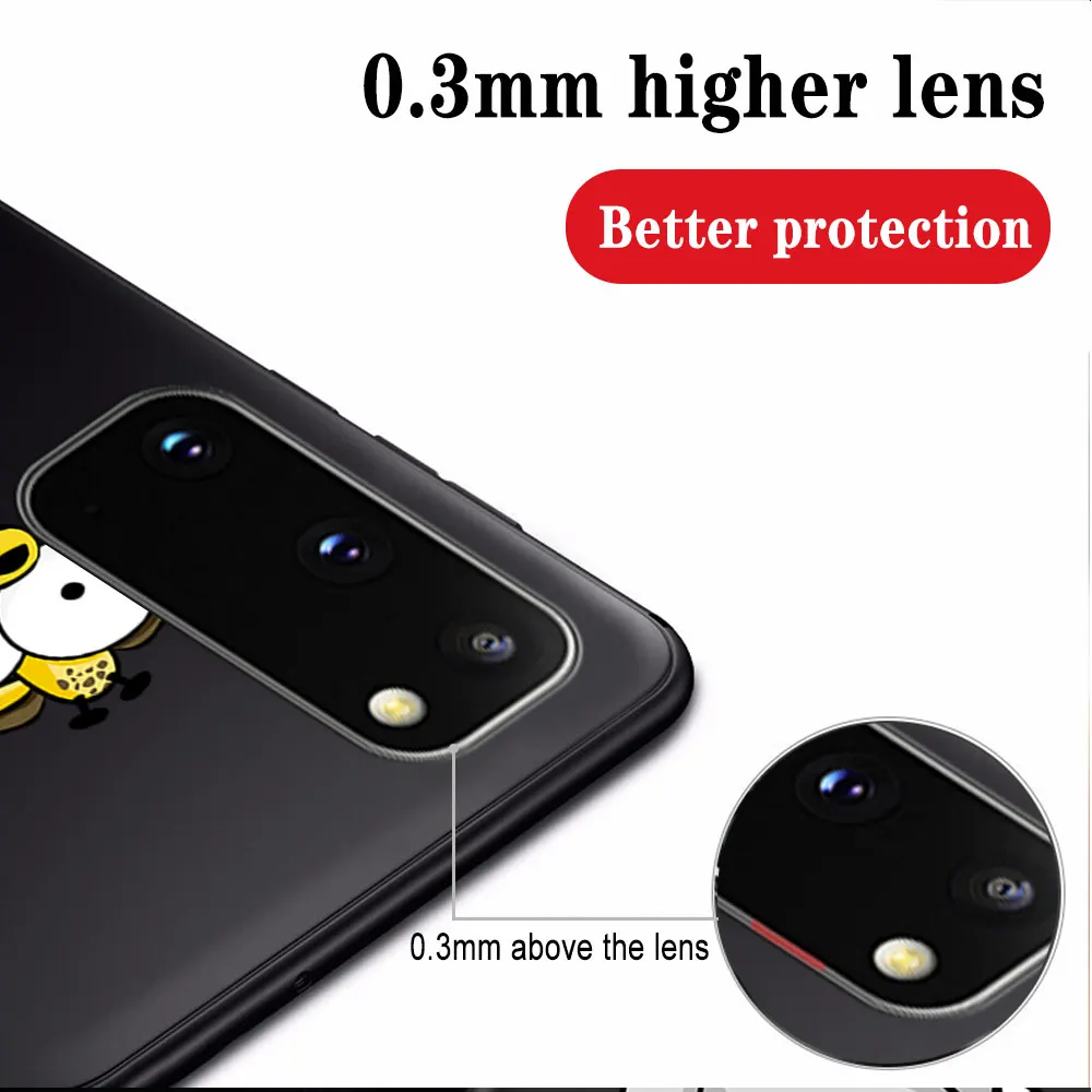 

Cute Animal Phone Case For Samsung A51 A71 A50 A70 A20 A40 A20E S20 S10 S9 S8 S7 Edge Ultra Puls Note 10 9 8 Plus Black Cover