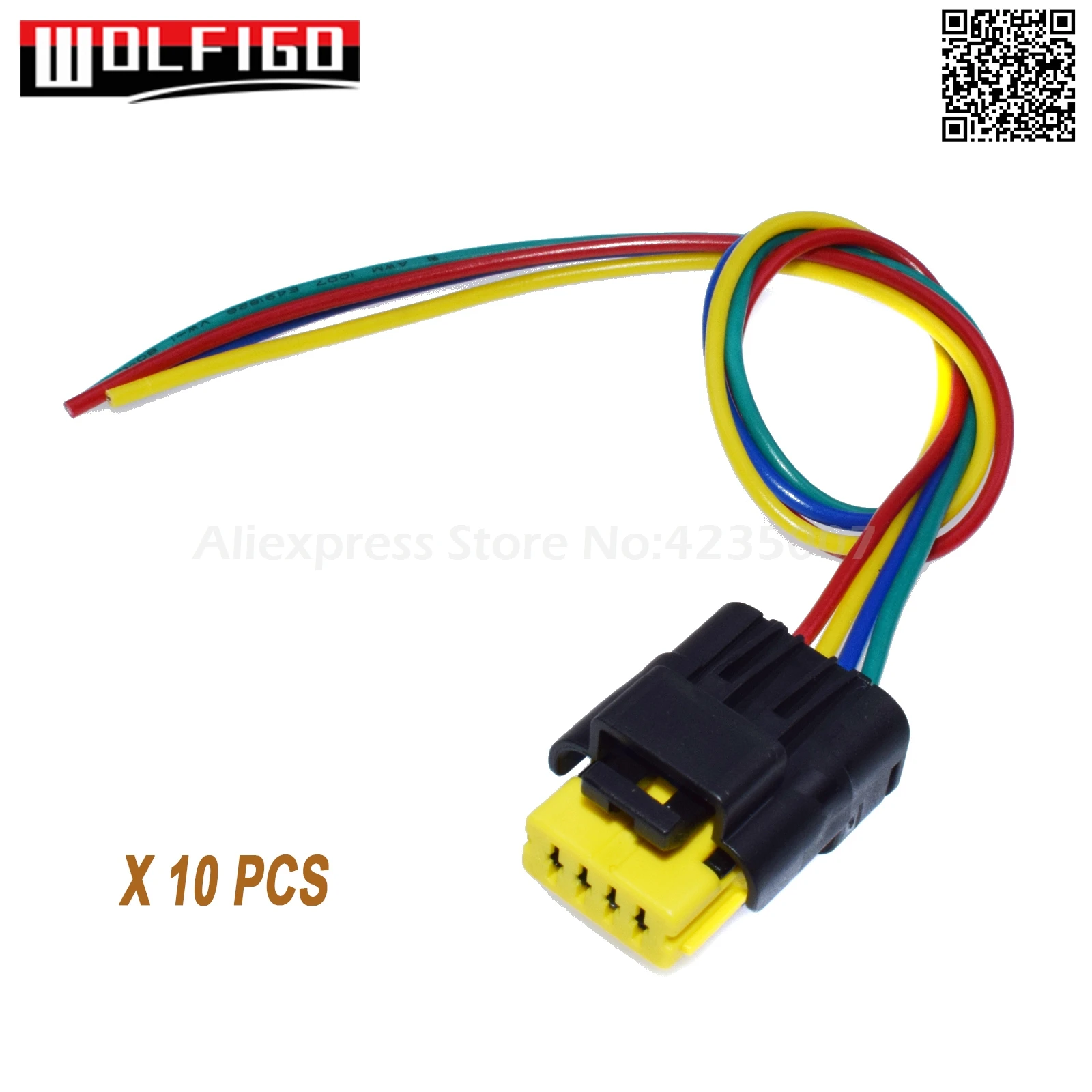 10 PCS WOLFIGO New Fuel Pump Cable Wire Wiring Harness Plug 4 Pin For Renault MASTER III OPEL 8201348602,172025557R,241105468R - Цвет: 10 PCS