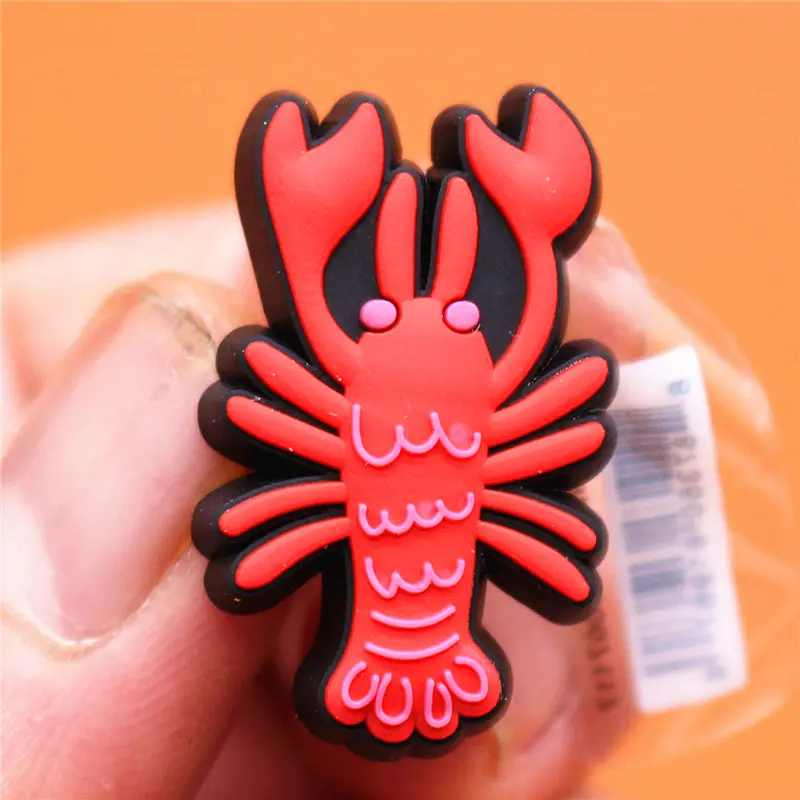 Luxury 1pcs Lobster Motorcycle Shoe Charms Cherry Apple Whale SK PVC Shoe Accessories Decoration Fit Croc Jibz Party Kids Gifts