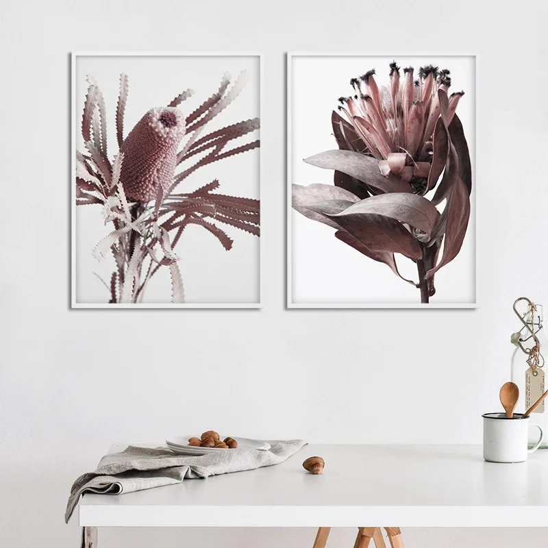 Цветок Protea Постер в скандинавском стиле цветочный принт на холсте скандинавский