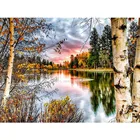 40x50 см краски по номерам озеро пейзаж маслом по Набор цифр подарок Раскраска по номерам холст стены набор