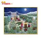 вышивка крестом наборы рукоделие, наборы для рукоделия, 11CT водорастворимые картины из холста, 14CT полный Счастливого Рождества город NCMC114