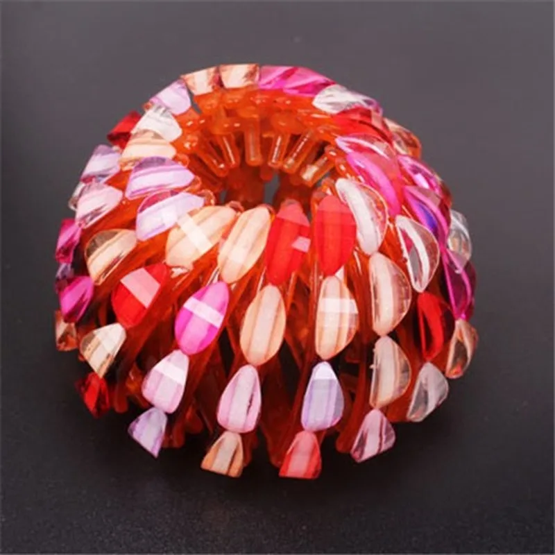 

Fashion Women Bun Crystal Hair Claw Horsetail Buckle Hair Clip Bird Nest Expanding Hair Accessories Female Ponytail Headwear