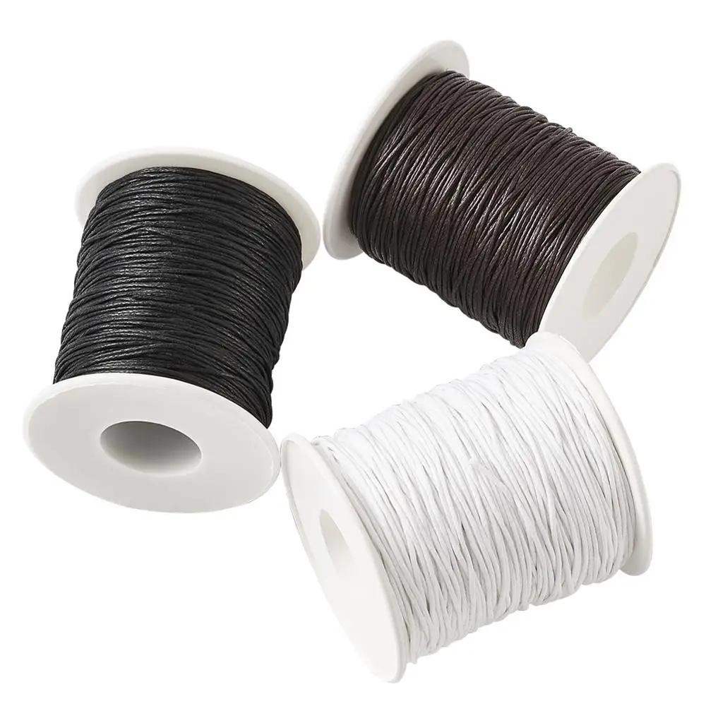 

3rolls/set 100yards 1mm Waxed Cotton Thread Cords String Strap Necklace Rope For Jewelry Making Beading DIY Bracelet