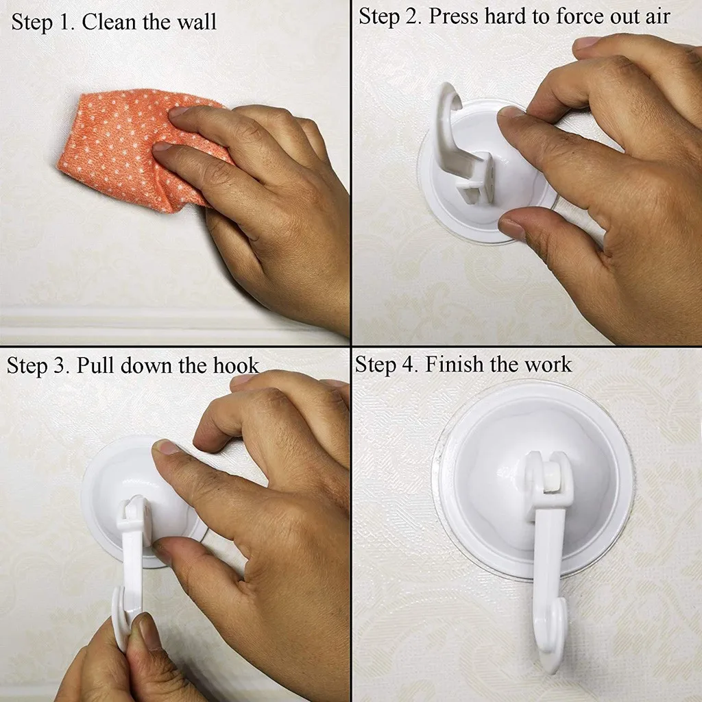 4 шт. присоска крючки Вакуумные присоски вешалки съемные Многоразовые без клей