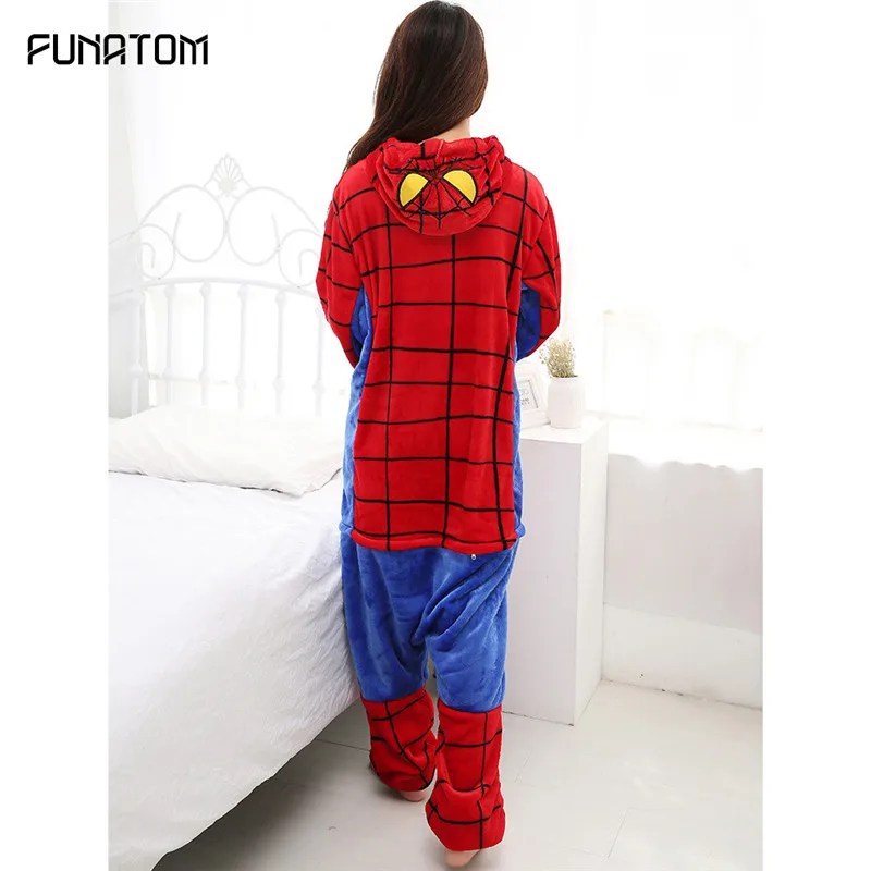 Фланелевая Пижама для взрослых пижамы с животными Человек-паук женщин в стиле
