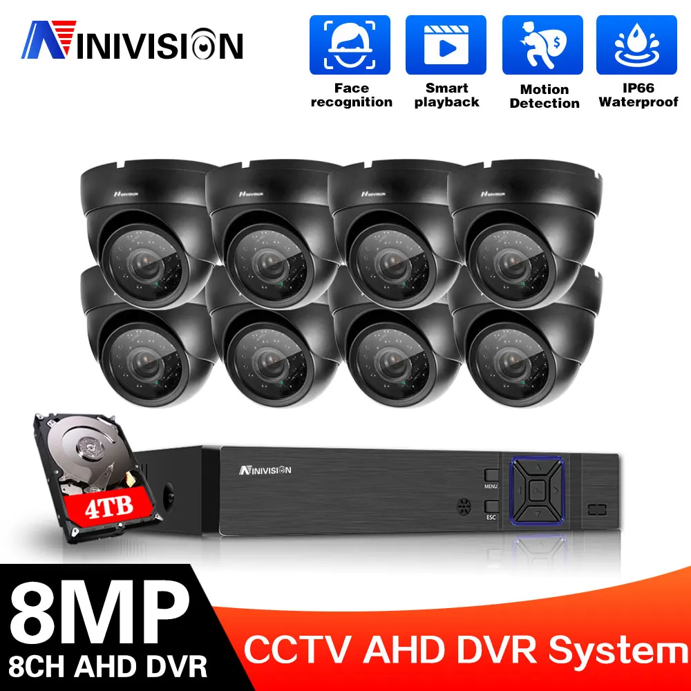 

H.265+ 4K 8CH AHD DVR Cameras System HD 8MP SONY IP66 Waterprof In/outdoor Security Camera kit Video Surveillance Set 2T Xmeye