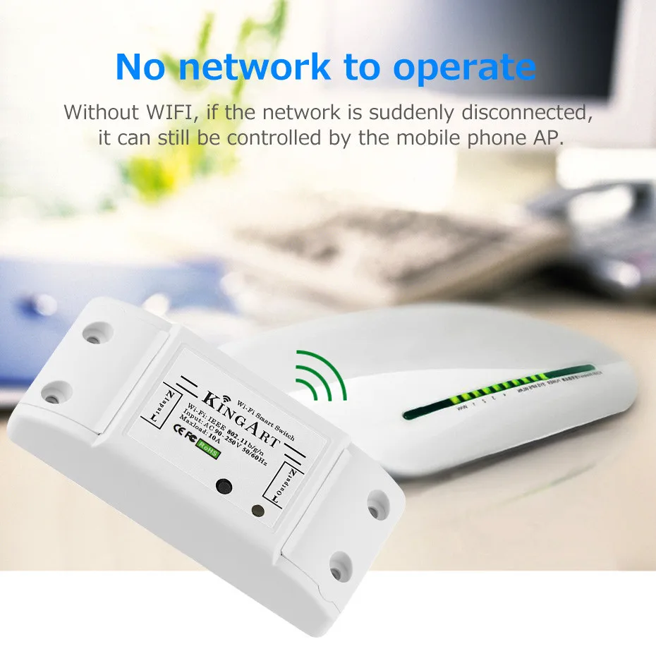 Smart WIFI Control Switch Accessory Anywhere APP Remote Timing Turn ON / OFF Home Electricity AC90-250V Work With Google Home