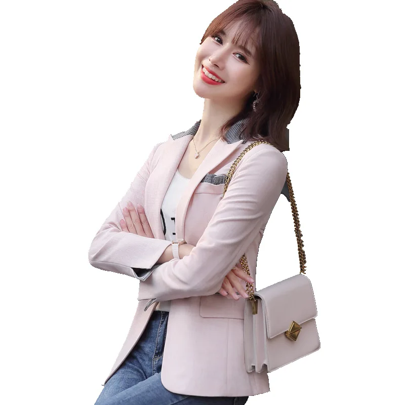 Женские блейзеры и куртки весенние однобортные кардиганы с длинным рукавом