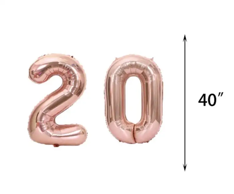 23 шт. 20th Number Happy birthday party Decoraions Kids Globos 20 день Рождения Розовое Золото воздушный шар