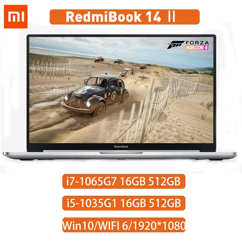 Ультратонкий ноутбук Xiaomi RedmiBook 14 Ⅱ дюймов Wi Fi 6 16 ГБ DDR4 512 Гб SSD Intel Core i7/i5 FHD экран