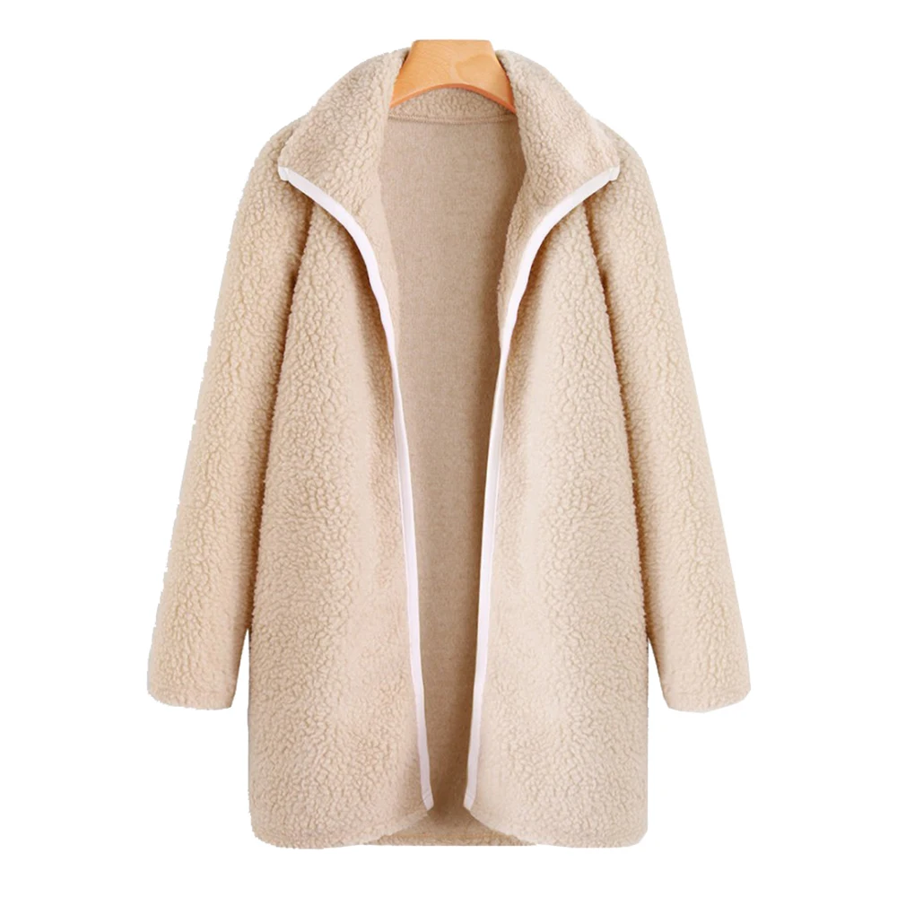 Зимнее однотонное женское повседневное пальто Kenancy с лацканами и длинными