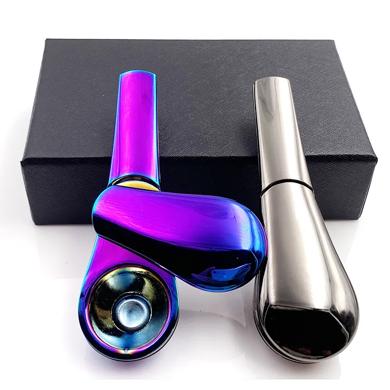 

Pipe Smoking Metal Cigarette Gift Herb Smoking Pipes Portable Tobacco Ignescent Box For Spoon Creative Portable Creative Herb To