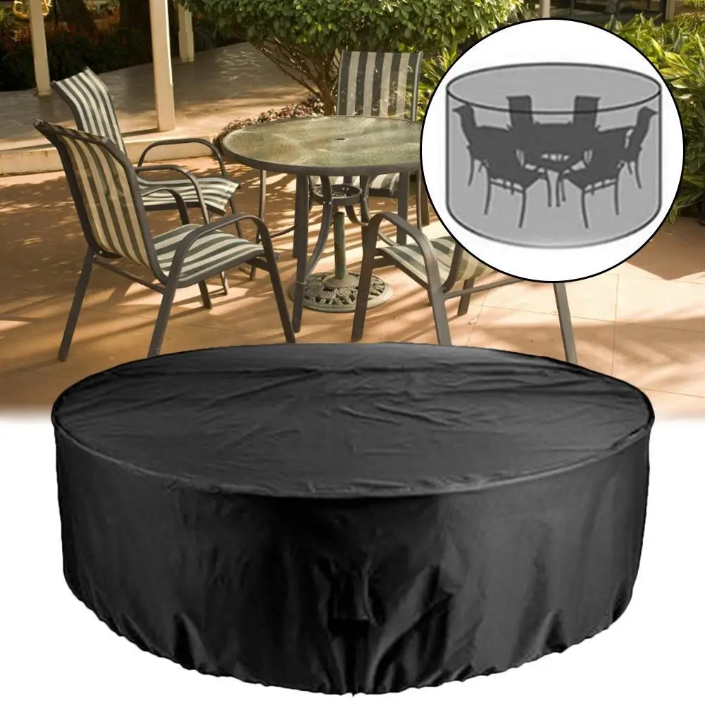

Outdoor Patio Garden Furniture Covers Round Table Chair Set Covers Waterproof Oxford Cloth Protection Rain Snow Dustproof Covers