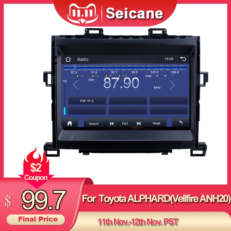 Seicane için araba multimedya oynatıcı 2009-2014 Toyota ALPHARD(Vellfire ANH20) android 10.0 API 29 GPS ile ayna bağlantı DVR tsk