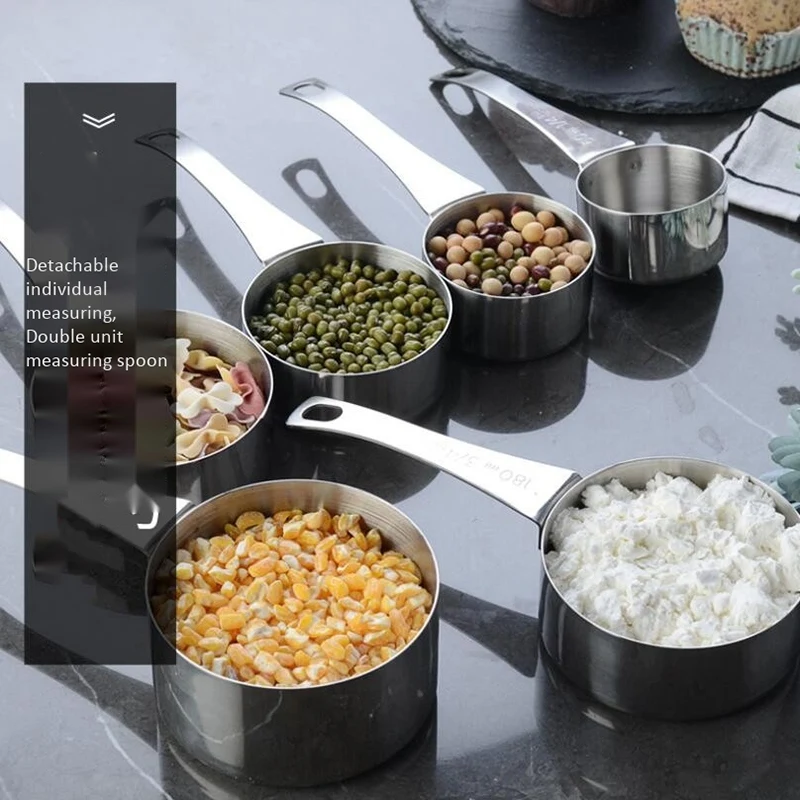 6 шт. мерные чашки Премиум штабелируемые кухонные ложки набор из нержавеющей