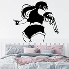 Мультяшная Аниме Сексуальная девушка с пистолетом Наклейка на стену искусственная японская манга Красивое Оружие Наклейка на стену виниловый домашний декор