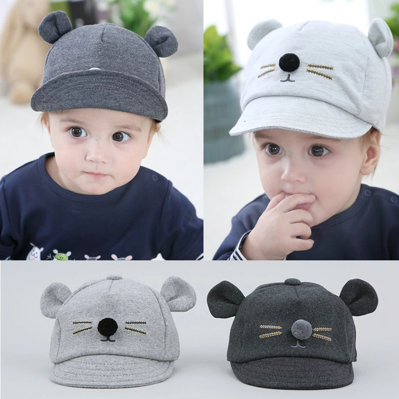 

Baby Hat Mouse Baseball Cap Cartoon Cat design Kids Boys Girls Sun Hat Cotton Visors Caps hip hop Children Hat