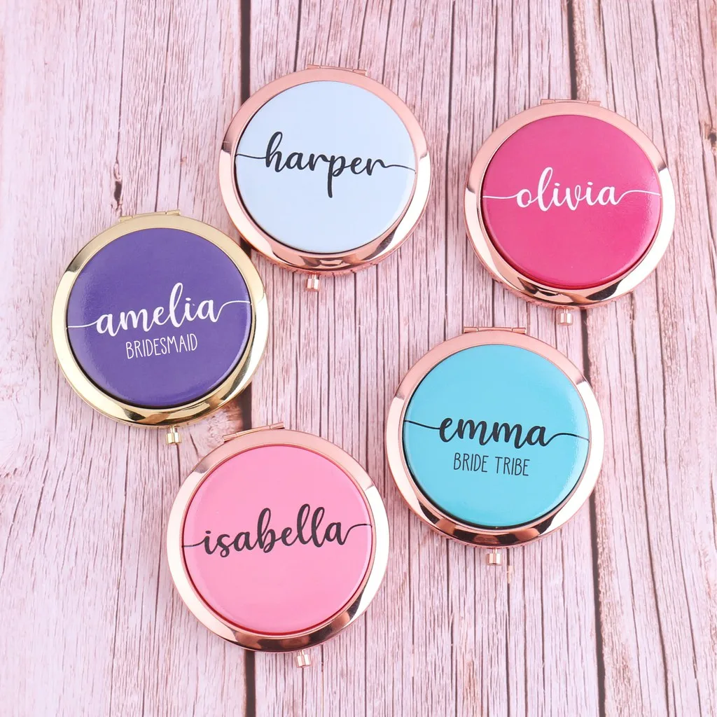 Персонализированные Имя компактное зеркало для путешествия Карманный девичник