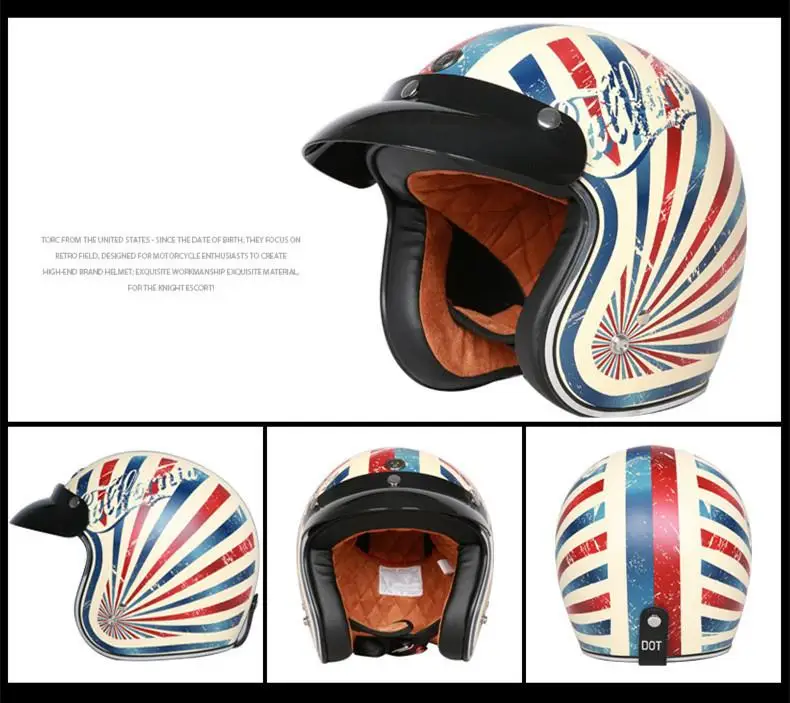 Винтажный мотоциклетный шлем HiMISS унисекс со встроенными линзами с открытым