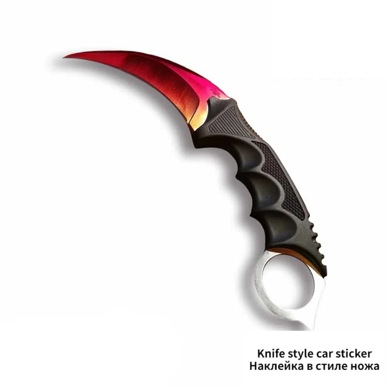 

13cm for CS GO Karambit Knife Graphics Car Stickers Colorful Fashion Laptop SUV JDM Camper Waterproof Vinyl Decals