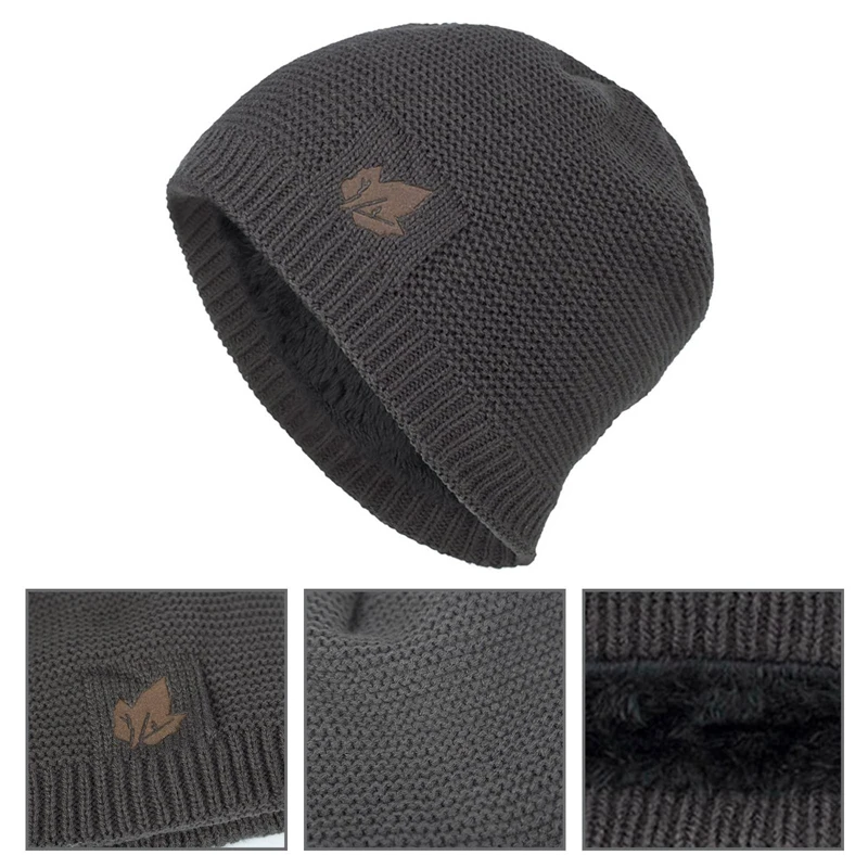 

Autumn and winter new style velvet embossed leaf pullover knitted woolen hat