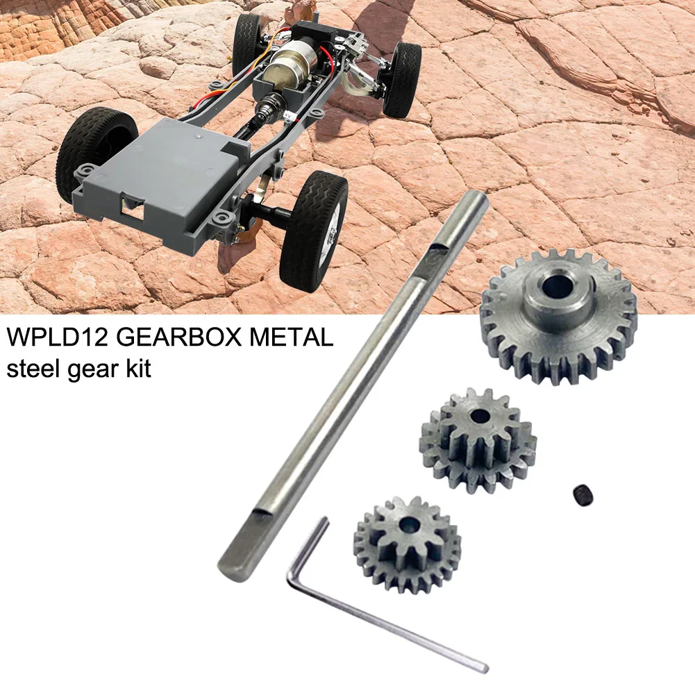 Моторная коробка передач автомобиля DIY, запчасти для грузовика, набор передач для RC машин, карданный вал 26T 19T 24T, ключ L-образный, удобный монтаж для WPL D12 on.