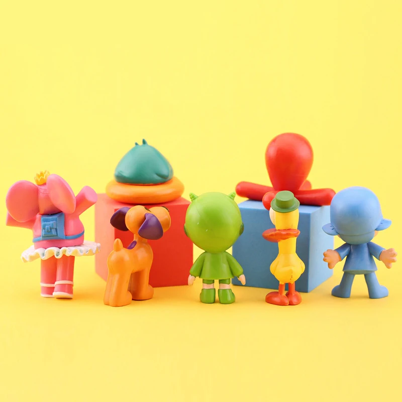 7 шт./компл. Kawaii Pocoyo игрушечные животные птица утка слон кукла модель игрушка