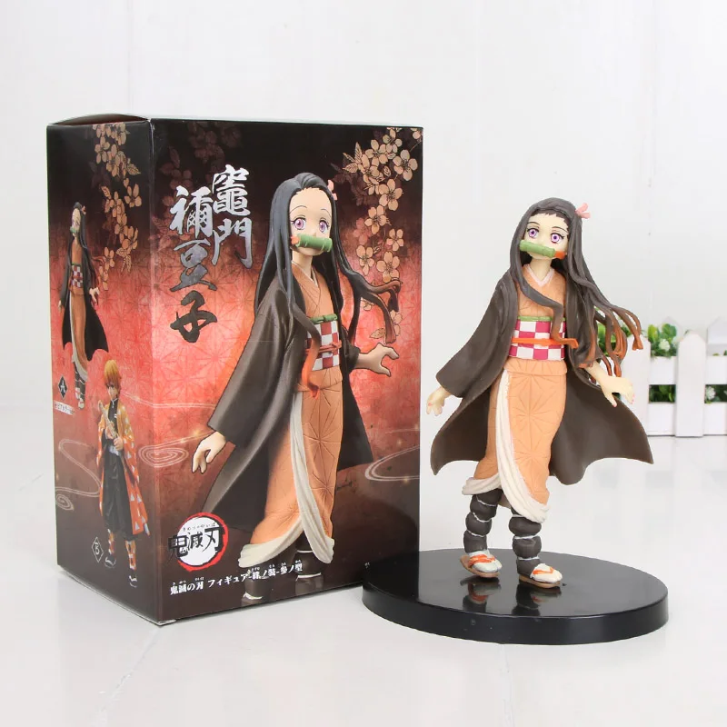 5 in box 16 см японского аниме демон убийца Kimetsu no Yaiba фигурка Kamado Tanjirou Nezuko ПВХ фигурка модель воина Фигурки игрушки подарки - Цвет: 5 in box