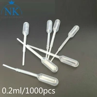 1000pcs 0 2ml disposable graduated plastic pasteur pipette laboratory polyethylene makeup tools