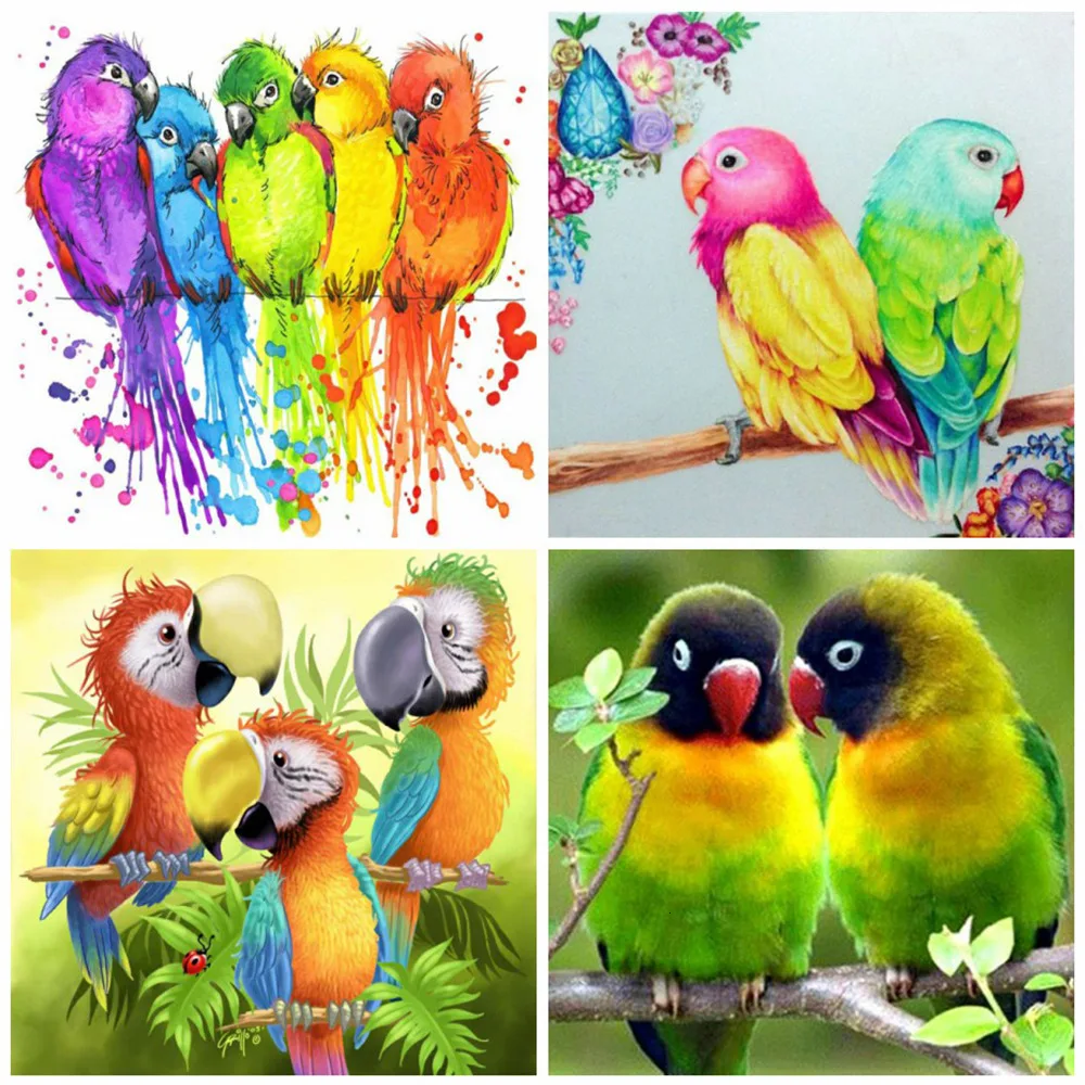 Huacan алмазные картины животные вышивка крестом наборы птица картина стразами