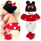 Набор одежды для маленьких девочек ручной работы, милый мультяшный вязаный шерстяной костюм для новорожденных, модные костюмы для косплея, фотореквизит