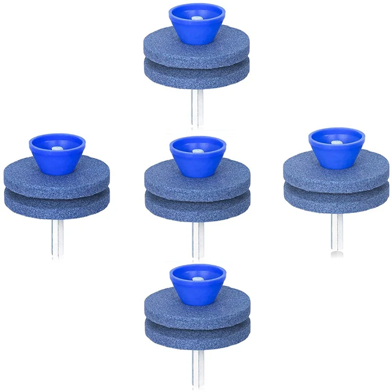 

5 Packs Lawn Mower Blade Sharpener Lawn Mower Sharpener for Any Power Drill Hand Drill (5 Pcs Blue)