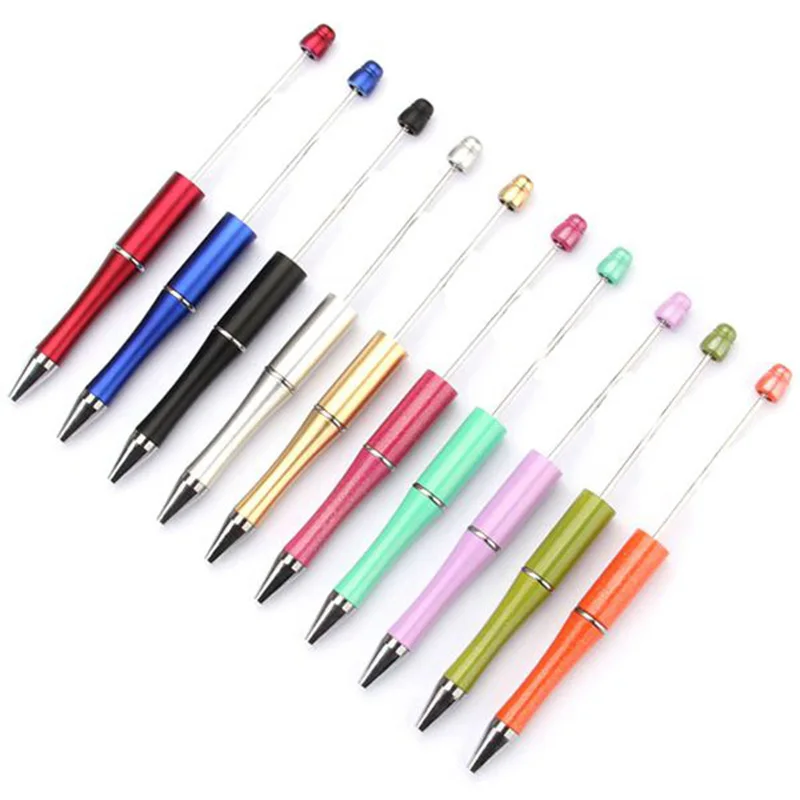 Bol&iacute;grafo de pl&aacute;stico con abalorios de colores variados para ni&ntilde;os, regalo personalizado para invitados de boda, 50 Uds.-1