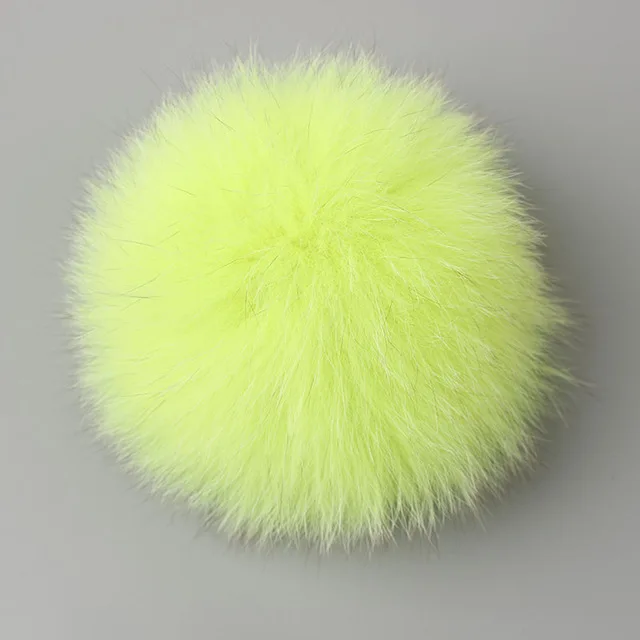 fox light yellow DANKEYISI 15 см натуральный Лисий мех помпон меховые шарики Меховые помпоны для шапок шапка натуральный мех енота помпон для шарфа перчатки брелок - Цвет: fox light yellow