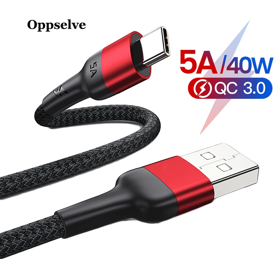 Кабель USB Type-C 5A для Huawei P50 P40 Lite Honor 10 Pro 3 1