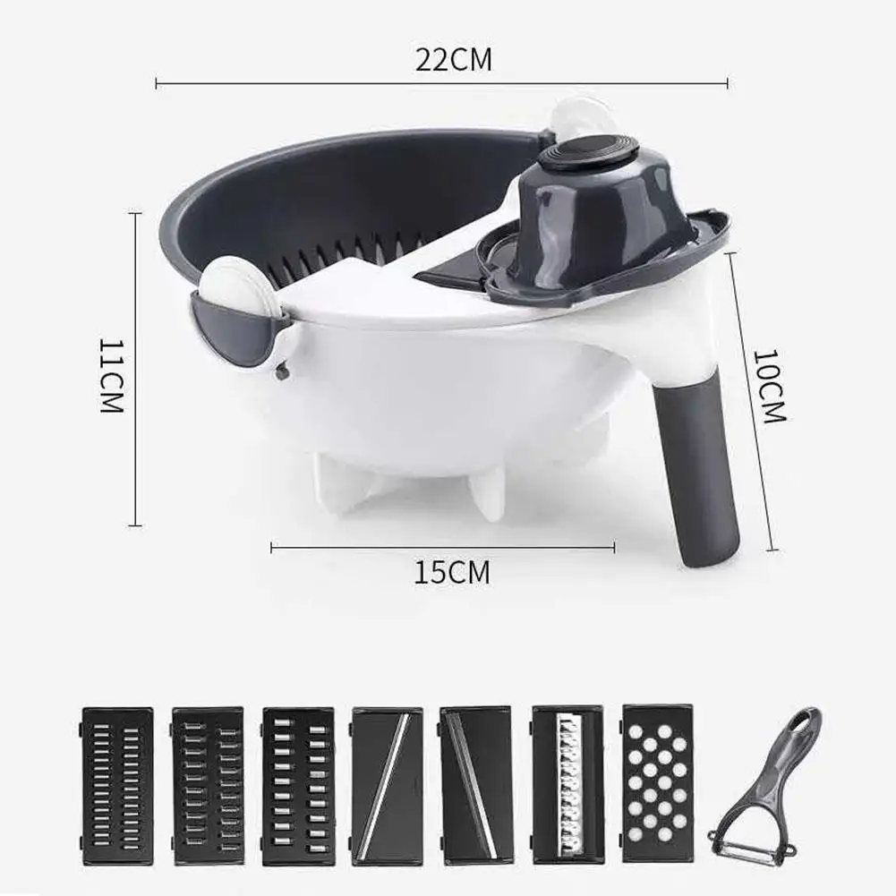 

Fruits Vegetable Cutter with Drain Basket Potato Slicer Peeler Kitchen Accessory Chopper Blades Kitchen Tool