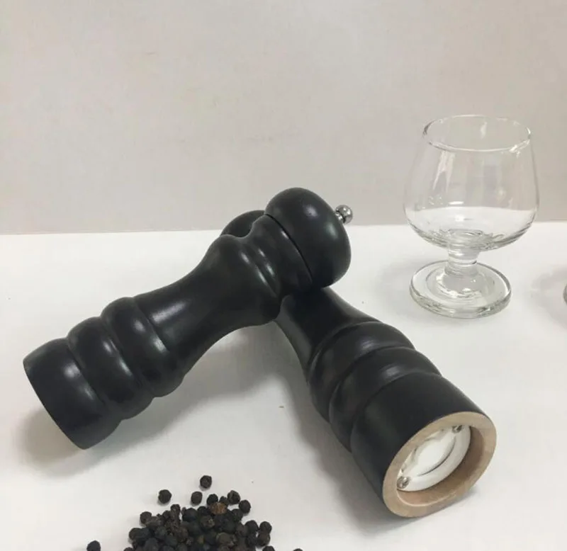 NC черная и Классическая Ручная мельница для перца резиновая древесина | Дом сад