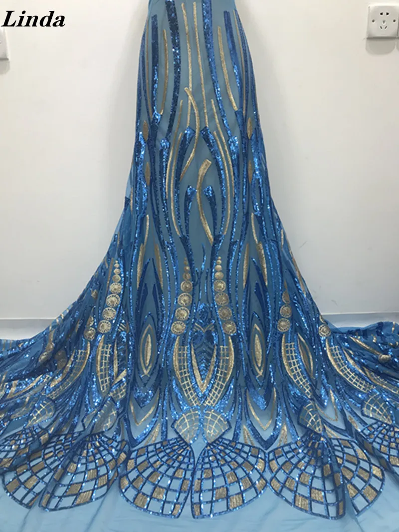 

Африканская кружевная ткань 2021, Высококачественная блестящая кружевная ткань с блестками, французская Тюлевая кружевная ткань для вечерне...