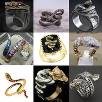 2021 ring male korean fashion gothic accessories python series popular combination gold jewelry animal crossing anillos mujer