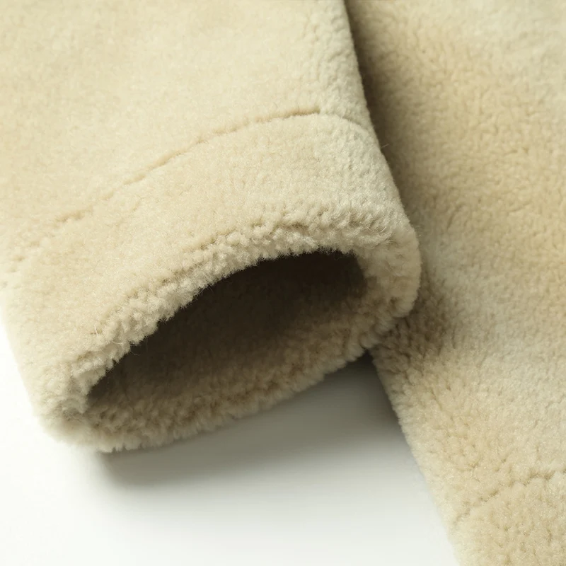 

Wool 100% Coat Real Fur Men Sheep Shearing Long Autumn Winter Jacket Suede Lining Mens Fur Coats