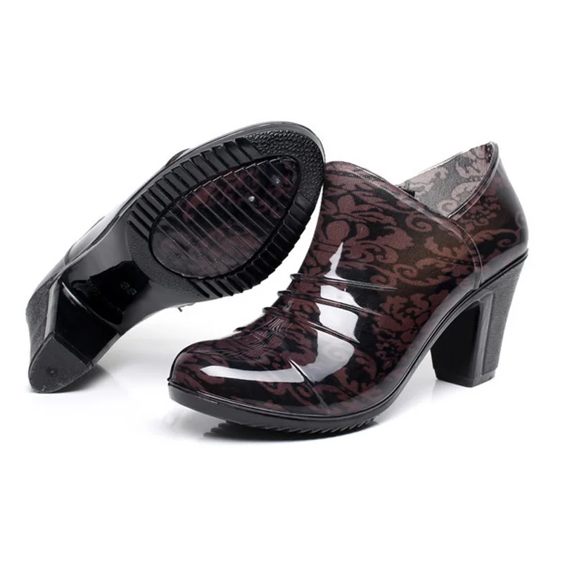 Сапоги Aleafalling женские резиновые водонепроницаемые полусапожки на молнии с