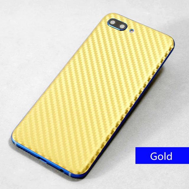 gold 3D стикер из углеродного волокна для тела, наклейки на мобильный телефон, кожаный узор, пленка для huawei Honor 10, защитный чехол, наклейка на заднюю панель - Цвет: gold