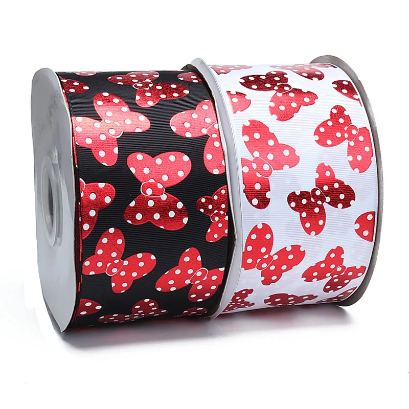 FLRARIBBON 75 мм Минни лук красная фольга печатная лента | Дом и сад
