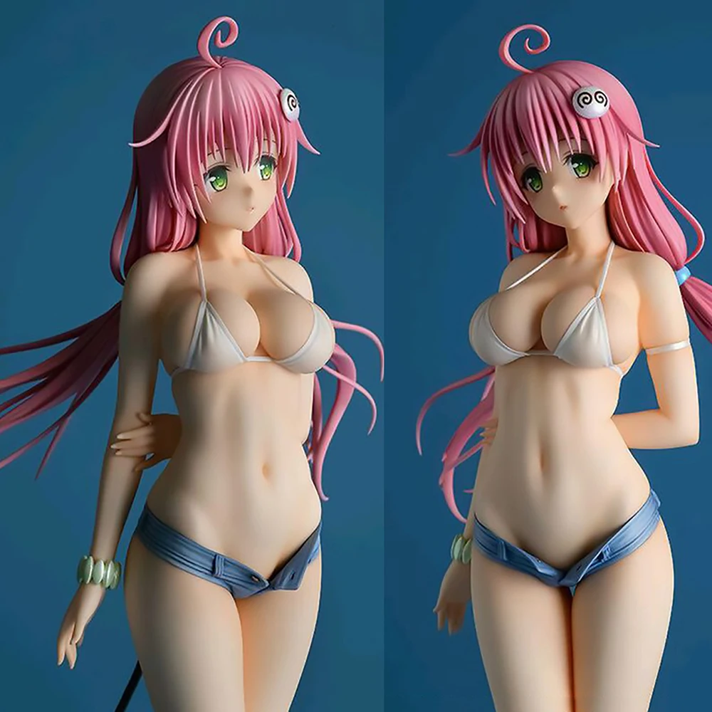 22 5 см для любящей грудь Lala Balla Deviluke розовые короткие волосы ПВХ прозрачный