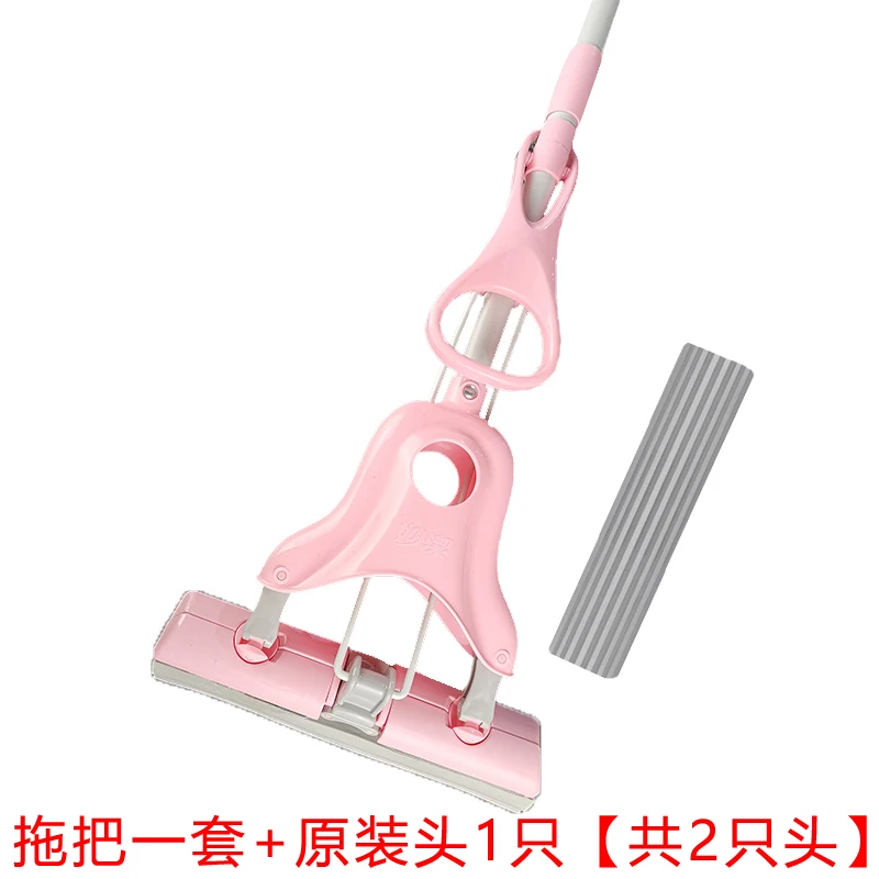 

Sponge Floor Mop Easy Wring Reusable Cleaner Wash Dry Microfibre Handle Mops Telescopic Fregona Household Cleaning Tools DF50TB