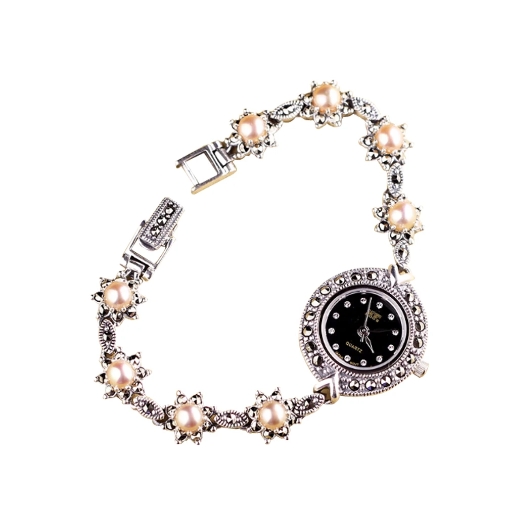 

Женские наручные часы с натуральным пресноводным жемчугом и браслетом