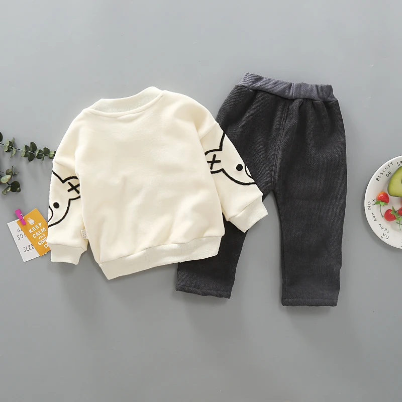 New Winter Baby Boys Girls Clothes Suit Children Thicken Warm T-Shirt Pants 2 Piece Set Toddler Fashion Costume Kids Tracksuits | Детская