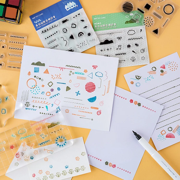 Силиконовые прозрачные штампы с геометрическим узором разделительная линия