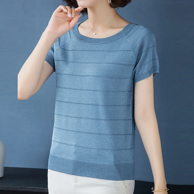 Топ женский Яркий шелковый приталенный повседневный однотонный трикотажный топ